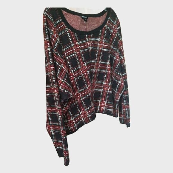 Torrid New Plus Size  Long Sleeve Red,Blue,& White Plaid Sweater 3X - Picture 4 of 11